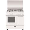 Glem Gas Cucina a Gas 4 Fuochi con Forno Elettrico Grill 80x50 cm Bianco Glem Gas AR856Ex