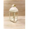 La Marfloor Lanterna Media Portacandele In Metallo Shabby Chic Bianco Caldo 17,5x17,5x43cm