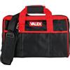 Valex Borsa Portautensili 16" in Nylon Rinforzato - 400×240×280 mm con Manici e Tracolla, Nera e Rossa