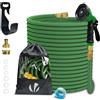 VOUNOT® Tubo Irrigazione Estensibile 30m, Tubo Flessibile da Giardino con Pistola a Spruzzo d'Acqua 10 Funzioni, Connettore in Ottone 1/2 e 3/4 e Gancio e Organizer Inclusi, Verde