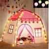 Tenda da Gioco per Bambini Casetta Rosa con Luci a LED Casa da Interno Esterno