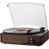 Mersoco Giradischi bluetooth portatile vinile 3 velocità con altoparlanti stereo
