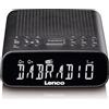 Lenco CR-606BK - Radiosveglia compatta con DAB+/FM, Bluetooth® 5.3, display LCD dimmerabile, doppia sveglia, funzione snooze, porta di ricarica USB e timer sleep - nero