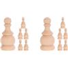 6 Pcs Fusi Decorativi Non Finiti Legnetti Finial Per Scale Colonnine Legno