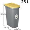 STEFANPLAST Bidone Spazzatura Plastica Coperchio Colorato Eco System 25L Cestino Rifiuti