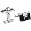 2 pezzi Gemelli con design a macchina fotografica, ornamento creativo per