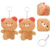 2 Pcs Portachiavi Orso Giocattolo Forma Di Appeso Pendente Della Borsa