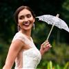 2 pezzi da sposa ombrelloni in stoffa di cotone ombrellas in pizzo oggetto