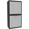 Terry JUMBO QBLACK 2900 Armadio plastica 2 Ante battenti Grigio e Nero (90cm)