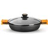 Pinti inox Casseruola Alluminio antiaderente (40cm) bassa con coperchio