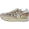 PREMIATA scarpe donna Sneaker Conny 7362 camoscio grigio e tessuto animalier