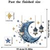 Adesivo Murale Ramadan Eid Luna e Stelle PVC Riutilizzabile Adesivo 40x60cm Blu