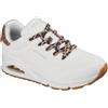Skechers UNO Jungle Nite Scarpe Donna Sportive Bianche con Retro Maculato Memory