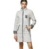 Pigiamiamoci Vestaglia Donna Pile Calda con Zip Grigia Pigiamiamoci Collo Alto Tasche