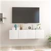 vidaXL Mobili Porta TV Sospesi 2 pz Bianco 60x30x30cm