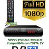 Decoder Digitale Terrestre DVB-T3 Compatibile TV SMART 4K HDMI con Telecomando