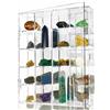 gjkldcvb Vetrina in acrilico regolabile, trasparente, con ripiani, organizer per mini figure pop, oggetti da collezione, cristallo minerale, pietre, montabile a parete, con specchio e coperchio.