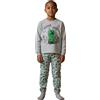 Minecraft Bambini Grigio Pigiama Lungo in Cotone Leggero Originale 6 - 12 anni