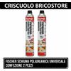 Fischer 2x Schiuma poliuretanica per tegole e coppi per pistola PUP T 750 Fischer