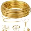 Romon Filo Alluminio 2 mm X 10 M, Wire Alluminio Di Modellabile, Filo Metallico In Alluminios,Metallico per Bigiotteria Gioielli Abbellimenti (Dorato)
