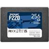 Patriot P220 256GB SSD Interno 2.5" SATA 550/490 MB/s PC Hard Disk Stato Solido