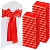 VEVOR Fasce per Sedie in Raso con Fiocchi, Fasce per Sedie per Legare, Nastri per Sedia Fiocchi di Nozze per Matrimoni, Feste, Banchetti, Coprisedie per Banchetti, 275x17 cm, 100 Pezzi Rosso