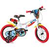 Dino Bikes Bicicletta Rotelle Bing 14" per Bambini Bianco Porta Borraccia Gomma EVA