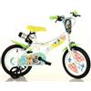Dino Bikes Bicicletta Rotelle per Bambini 14" Furry Fun Bianco Porta Borraccia
