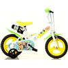 Dino Bikes Bicicletta Rotelle per Bambini 12" Furry Fun Bianco Porta Borraccia