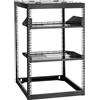 VEVOR Armadio Rack 16 U a Telaio Aperto, Capacità di 68,04 kg, Rack di Rete da Parete o da Pavimento con Ripiani Ventilati, per Apparecchiature di Rete e Dispositivi AV, Nero Profondità 585 mm