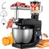 VEVOR Impastatrice Mescolatore per Cucina da 1500 W con Ciotola in Acciaio Inox 7,8 L e Ciotola per Mescolare 1,5 L, Impastatrice con 6 Velocità e Gancio per Impastare, Frusta e Sbattitore