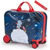 VEVOR Valigia per Monopattino da Viaggio Capienza 20L, Trolley per Scooter Carico max. 50 kg, Valigia per Scooter Impugnatura Antiscivolo in TPR, Monopattino Valigia con 4 Ruote, Blu e Bianco