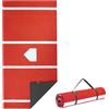 VEVOR Tappetino da Baseball, 300x116 cm, Tappetini in Erba Sintetica per Box di Battuta, Attrezzatura per Allenamento di Battuta Softball con Base di Casa ed Erba Sintetica Anti-Scolorimento, Rosso