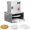 VEVOR Macchina per Pressatura della Pasta per Pizza Elettrica in Acciaio Inossidabile, Piastra per Pressatura della Pasta per Pizza, con Spessore Regolabile, con 100 Fogli di Carta da Forno
