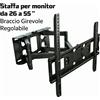 Staffa Porta TV DA MURO DA 26 / 55 POLLICI Supporto Parete e Braccio Girevole
