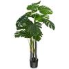 FANTASK 120 cm, piante artificiali Monstera Deliciosa, albero artificiale verde con 20 foglie e vaso di plastica, pianta artificiale per casa, ufficio e ristorante, decorazione d'interni