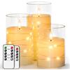 Candele LED Con Glass Effect, Fiamma Oscillante, Candela a Batteria Senza Fiamma
