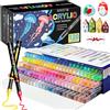 Pennarelli Acrilici, 120 Colori Acrylic Marker Brush Pen per Colorazione, Sassi,