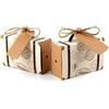 100 Pz Scatoline Scatole Portaconfetti Viaggio Valigia Carta Kraft Regalo Bombon