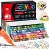 Pennarelli Acrilici, 168 Colori Acrylic Marker, Acrilici Brush Pen Marker per Co