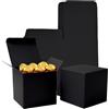(10X10X10Cm) 50Pz; Scatolina Carta Kraft Nero Quadrate;Scatola Cartone Con Coper