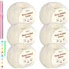 Gomitolo Di Cotone Beige Da 6 Pezzi,100% Cotone per Bambini,Super Morbido Al Lat