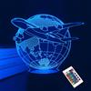 Airplane 3D Illusion Night Light LED Earth Lampada Da Tavolo 16 Regali Di Comple