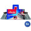 Vileda 6x Bundle Vileda Scopa 2In1 Classica Rossa Nera Con Spazzole Grigie