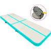 vidaXL Tappetino Ginnastica Gonfiabile e Pompa 500x100x15cm PVC Verde