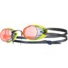 TYR Socket Rocket 2.0 Occhialino Modello Svedese da Competizione con Lenti Specchiate, Unisex - Adulto, Rosso/FL Yellow/Nero, M