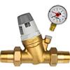 Caleffi Riduttore di pressione dell'acqua 3/4 pollici DN20 riduttore di pressione per acqua con cartuccia e manometro sostituibili, valvola di riduzione della pressione, regolatore di pressione
