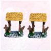 2 Pcs Cancelletti Giardino Cancello Legno Decorazione Da Miniatura