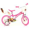 Dino Bikes Bicicletta Rotelle Barbie 12" per Bambini Rosa con Cestino Seggiolino