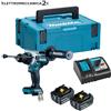 MAKITA DHP492RTJ avvitatore percussione 18v 2 batterie 5ah max 141Nm mandrino...